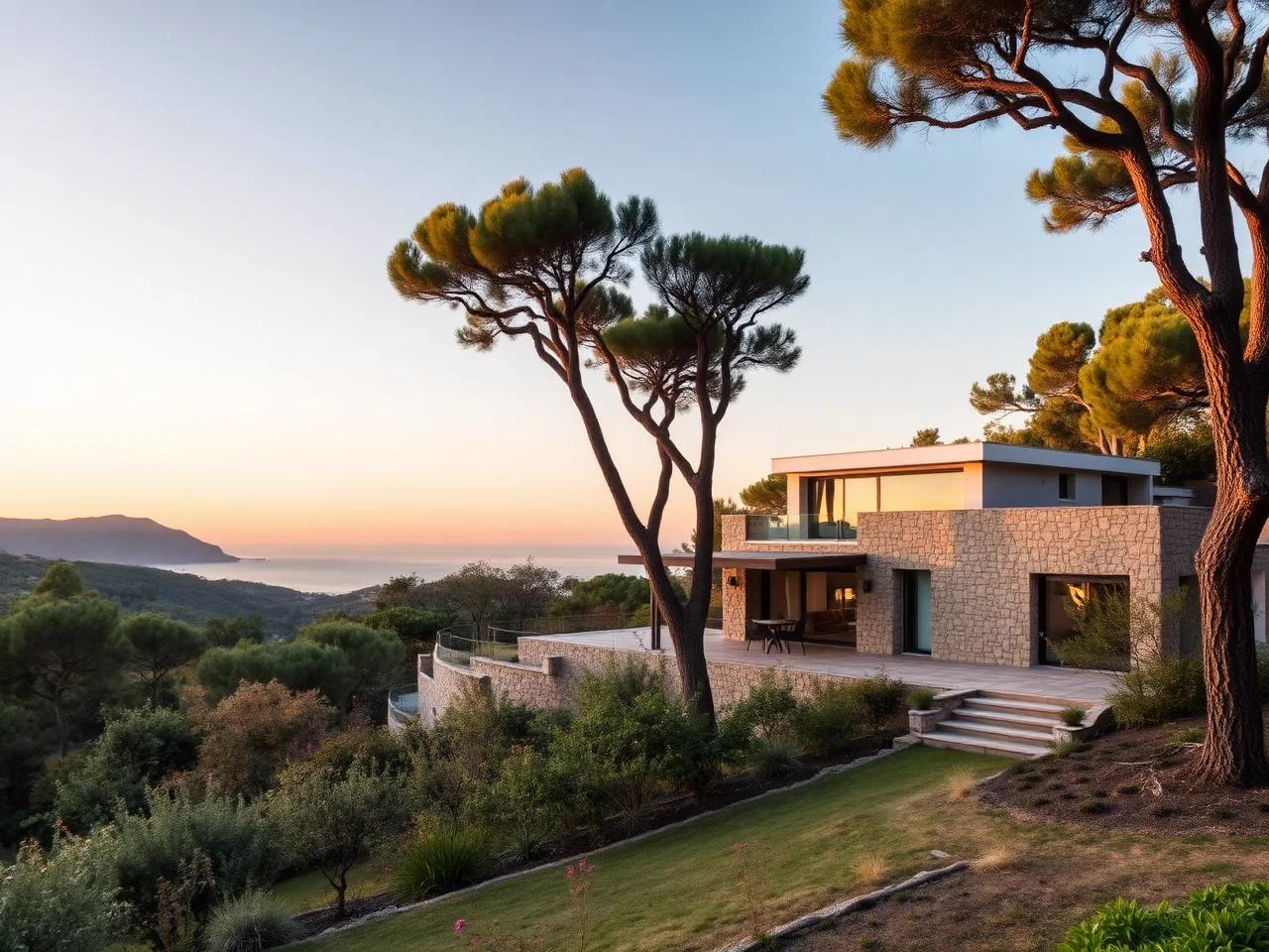 Detached hillside villa with garden representing residential Cabrils